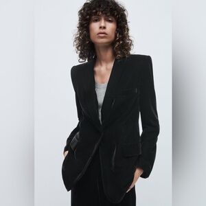 Zara Black Velvet Tuxedo Jacket - NWT - XL